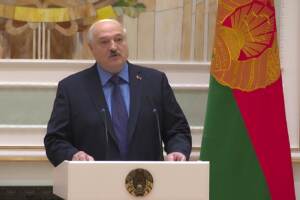 Lukashenko durante una cerimonia a Minsk
