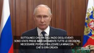 Russia, Putin: “Ribellione armata sarebbe stata soppressa comunque”