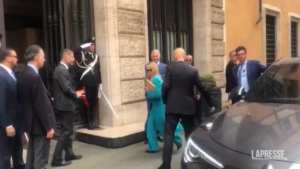 Meloni arriva al Senato per comunicazioni in vista Consiglio europeo