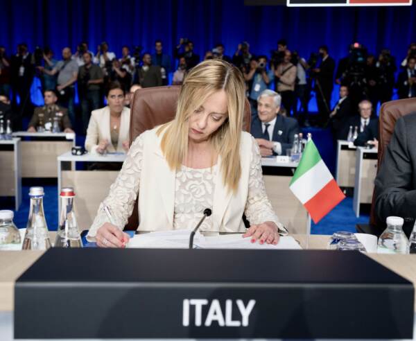 Il Presidente del Consiglio Giorgia Meloni al vertice Nato di Vilnius