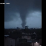 Tromba d’aria a Cernusco sul Naviglio nel Milanese