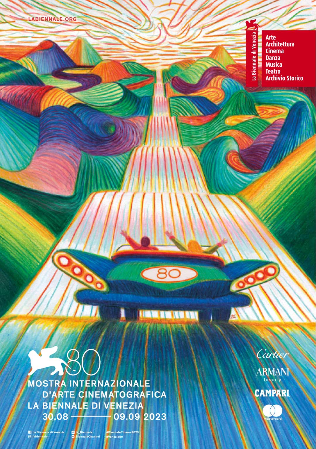 Venezia 80, ecco il manifesto ispirato al cinema on the road