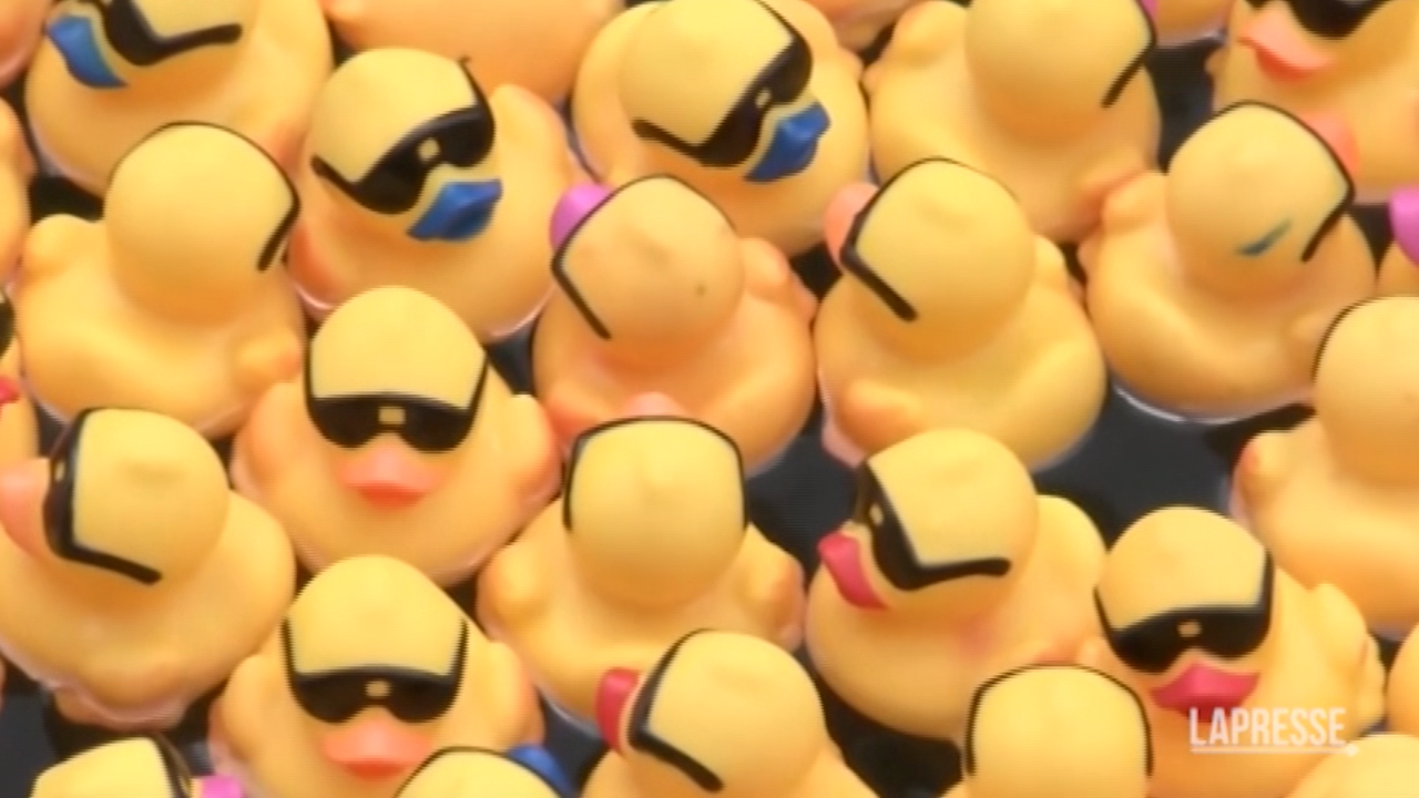 12 Paperelle Di Gomma Per Crociera Con Etichette Ed Elastici, Gioco Del Duck Hunting Per Bambini E Feste, Papere Gialle Che Fanno Il Verso - 4