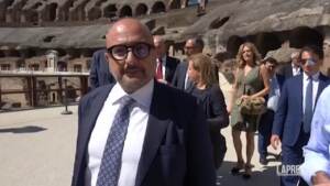 Ferragosto e musei aperti, il ministro Sangiuliano al Colosseo