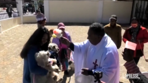 Bolivia, i parrocchiani portano i loro cani in chiesa per la benedizione