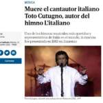 Toto Cutugno, la notizia della morte sui media di tutto il mondo