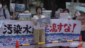 Fukushima, rilascio acqua centrale nucleare: protesta ambientalisti a Tokyo