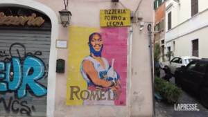Roma, murale dedicato a Lukaku nel quartiere Monti