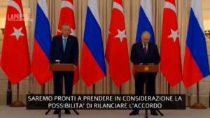 Grano, Putin: “Pronti ad accordo se tolte sanzioni sull’export”