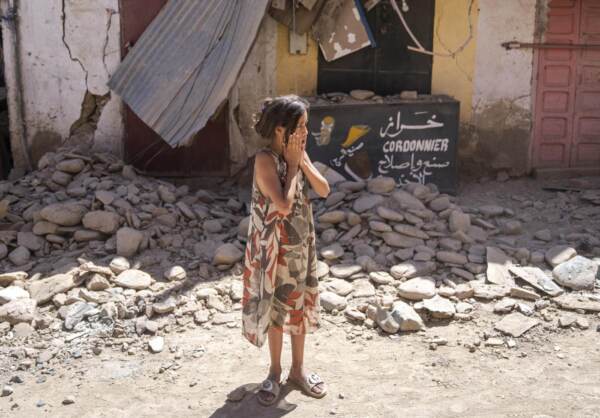 I danni del disastroso terremoto nella città di Amizmiz in Marocco