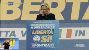 Pontida, Le Pen: “Con Salvini al Viminale l’Europa guardava Italia con ammirazione”