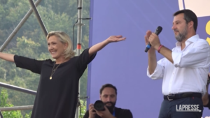 Pontida, Marine Le Pen conquista i militanti della Lega