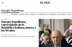 Giorgio Napolitano, la notizia della morte sui media di tutto il mondo