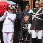 Giorgia Meloni a Montecitorio per i funerali di Stato di Giorgio Napolitano
