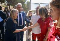 Emergenza migranti - Giorgia Meloni e la presidente della Commissione europea Ursula von der Leyen a Lampedusa