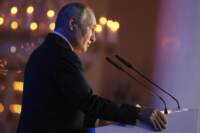 Il Presidente russo Vladimir Putin durante l\'apertura della conferenza parlamentare internazionale Russia-America Latina