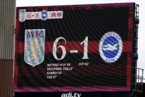 Premier League, il Brighton di De Zerbi travolto dall’Aston Villa 6-1