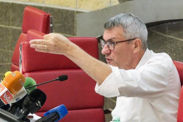 Nella sede della CGIL il segretario Maurizio Landini incontra la stampa