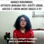 Nobel Pace a Narges Mohammadi, il suo videomessaggio ad Amnesty nel 2021
