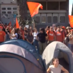 Roma, al corteo Cgil anche gli studenti con la protesta delle tende