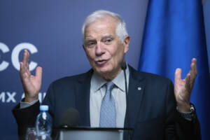 L'Alto Rappresentante dell'UE per gli Affari Esteri Josep Borrell alla riunione dei ministri degli Esteri dell'UE a Kiev