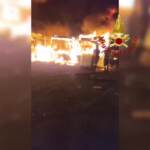 Roma, incendio in un deposito di mezzi del trasporto locale