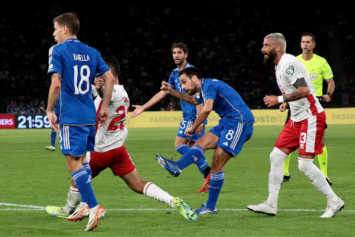 Italia-Malta 4-0, festa Azzurra a Bari