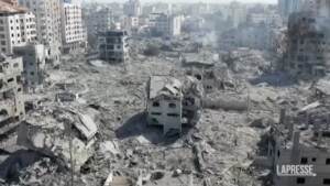 Medioriente, la distruzione di Gaza vista dal drone