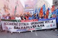 Roma - Manifestazione degli operai delle Acciaierie d’Italia ex Ilva