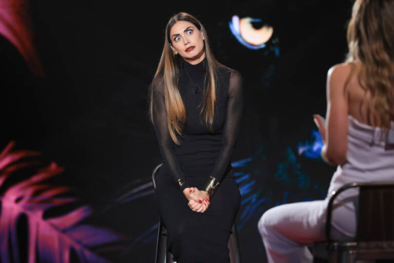 Melissa Satta ospite della trasmissione “Belve”, le foto