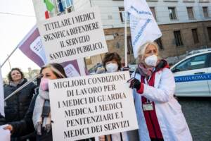 Roma, Manifestazione organizzata dalle organizzazioni sindacali dei medici di famiglia