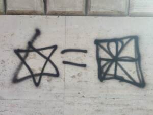 Antisemitismo, svastica comparsa al quartiere ebraico di Roma