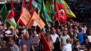 Cisgiordania, manifestazione a sostegno dei palestinesi