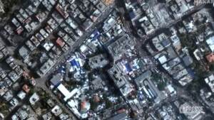 Gaza, l’area dell’ospedale di al-Shifa vista dal satellite