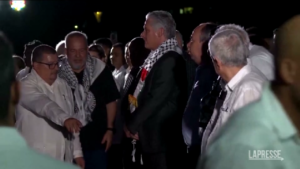 Cuba, presidente Díaz-Canel guida manifestazione pro-Palestina