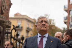 Barcelona_Tajani leaves UfM meeting.