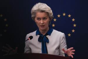 Cina - UE Charles Michel e Ursula von der Leyen in Conferenza stampa a Pechino