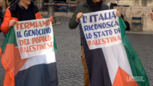 Montecitorio, sit-in pro-Palestina di Unione Popolare: “Cessate il fuoco immediato”