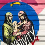 Natività, l’opera provocatoria di Laika su sede Pro Vita a Roma