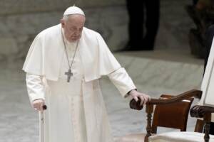 Papa Francesco durante l'udienza generale del mercoledì nell'Aula Paolo VI in Vaticano