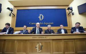 Camera dei Deputati, conferenza stampa della Lega Nord sui frontalieri