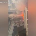 Giappone, scoppia un incendio vicino alla stazione di Kokura: le immagini