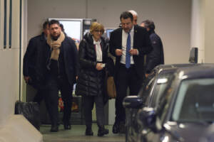 Processo Open Arms - Il Ministro Matteo Salvini esce dall'aula bunker dell'Ucciardone a Palermo