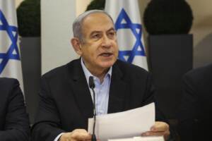Israele - Il primo ministro Benjamin Netanyahu alla riunione settimanale di gabinetto