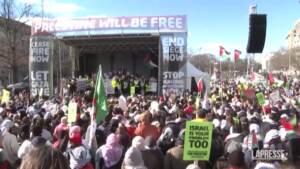 Usa, manifestazione pro palestinesi davanti alla Casa Bianca