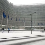 Belgio, Bruxelles sotto una coltre di neve