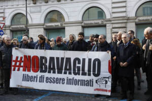 Roma - Manifestazione della FNSI contro il Disegno di legge di riforma della diffamazione