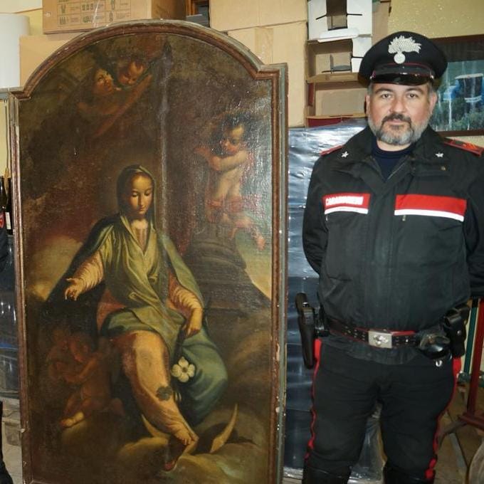 Brescia, ritrovata in strada tela del ‘700 di Zaddei rubata nel 2022 Brescia, ritrovata in strada tela del ‘700 di Zaddei rubata nel 2022