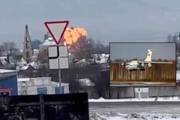 Russia, precipita aereo militare. Mosca: “A bordo prigionieri ucraini”. Kiev: “Trasportava missili, l’abbiamo abbattuto”