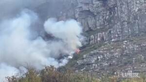 Incendio nella riserva naturale di Tygerberg a Città del Capo